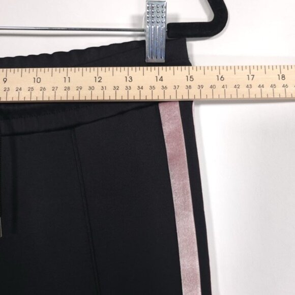 Sandro PARIS Pink Velvet Side Stripe Drawstring Black Track Pants SMALL Size 2 - Picture 8 of 15